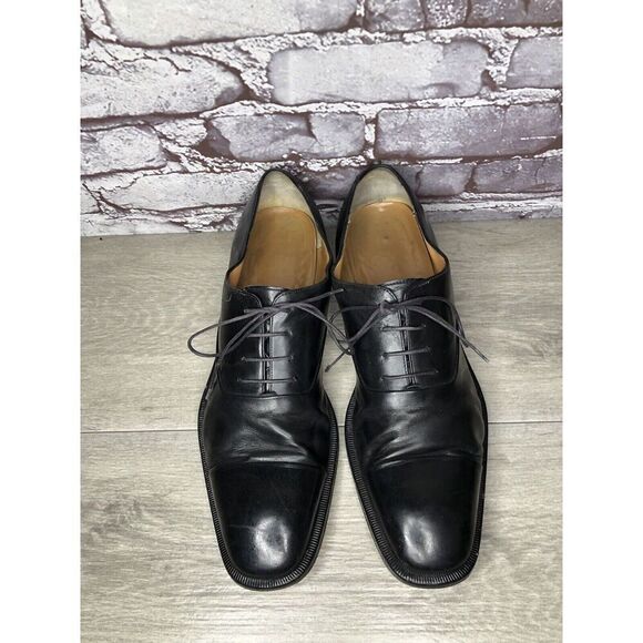 Salvatore Ferragamo Black Leather Cap Toe Dress Shoes Oxfords Men Sz 10.5D US/44 main image 14